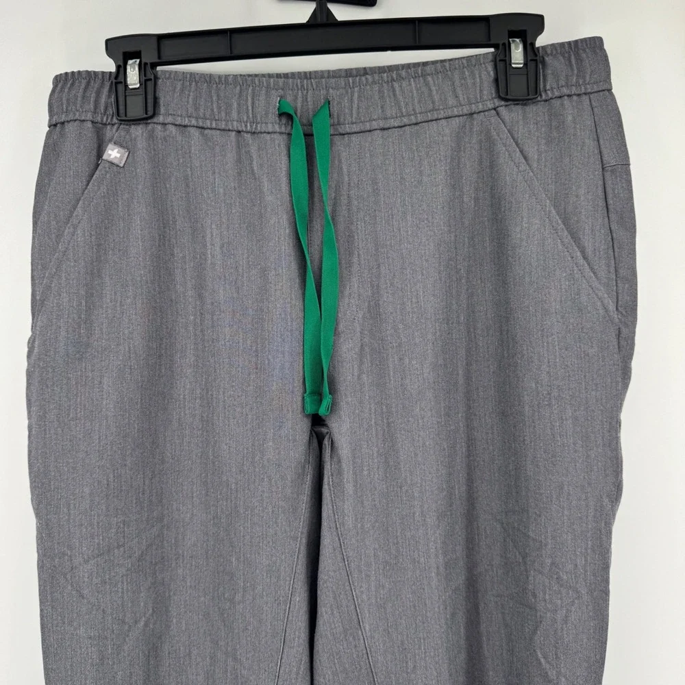 FIGS Zamora Jogger Scrub Pants Men Small Heather Gray MXXSW2004 Green Drawstring